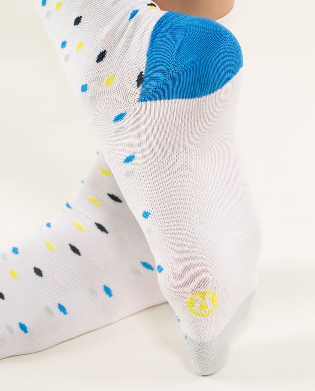 Lululemon Run For Fun Sock - Chalet Dot Pretty Pink Silver / White