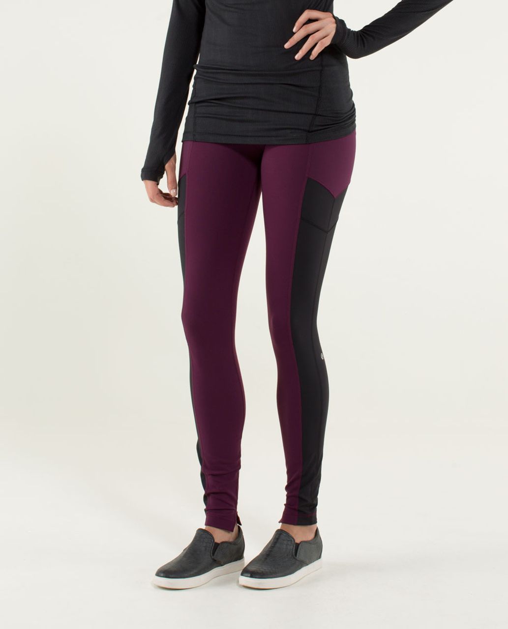 Lululemon Avenue Pant - Plum / Hyper Stripe Plum / Black