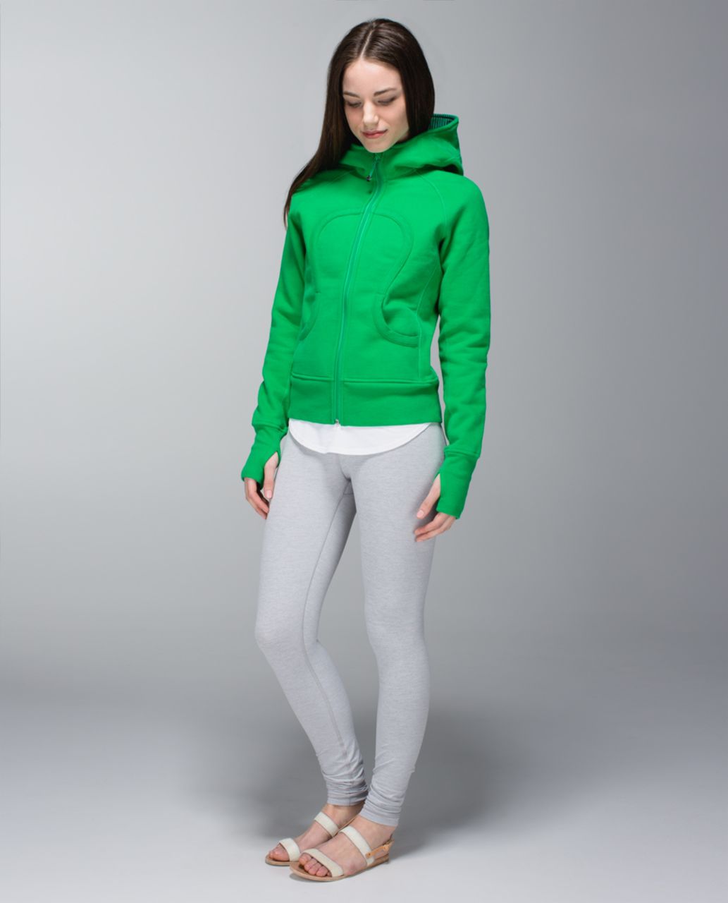 Lululemon Scuba Hoodie *Stretch (Lined Hood) ~ Green Bean/Hyper Stripe  Printed Green Bean ~