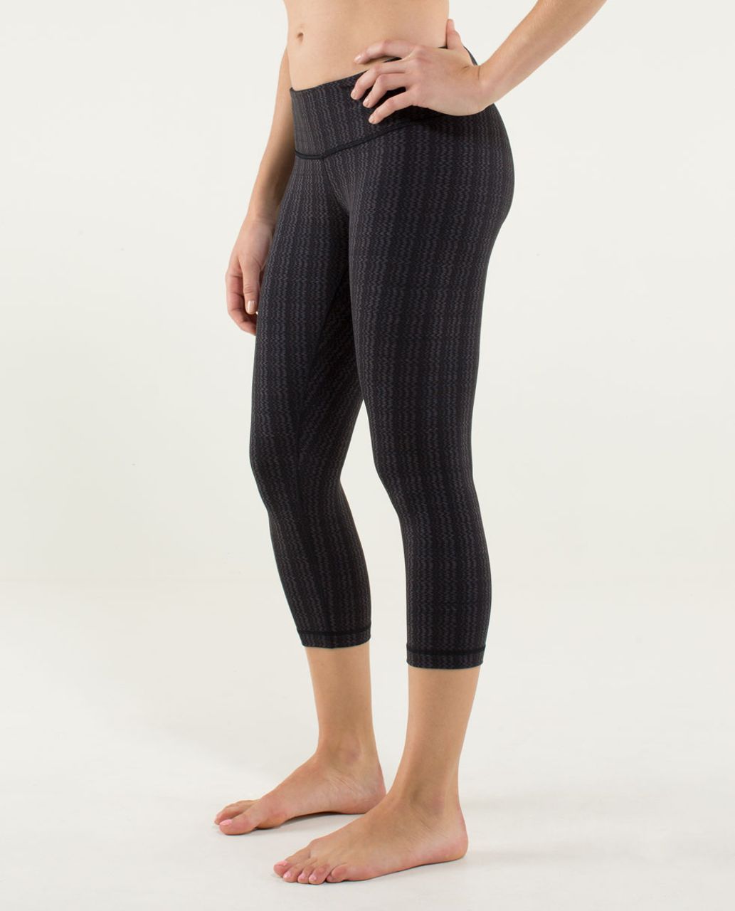 Lululemon Wunder Under Crop - Ziggy Wee September Black / Black