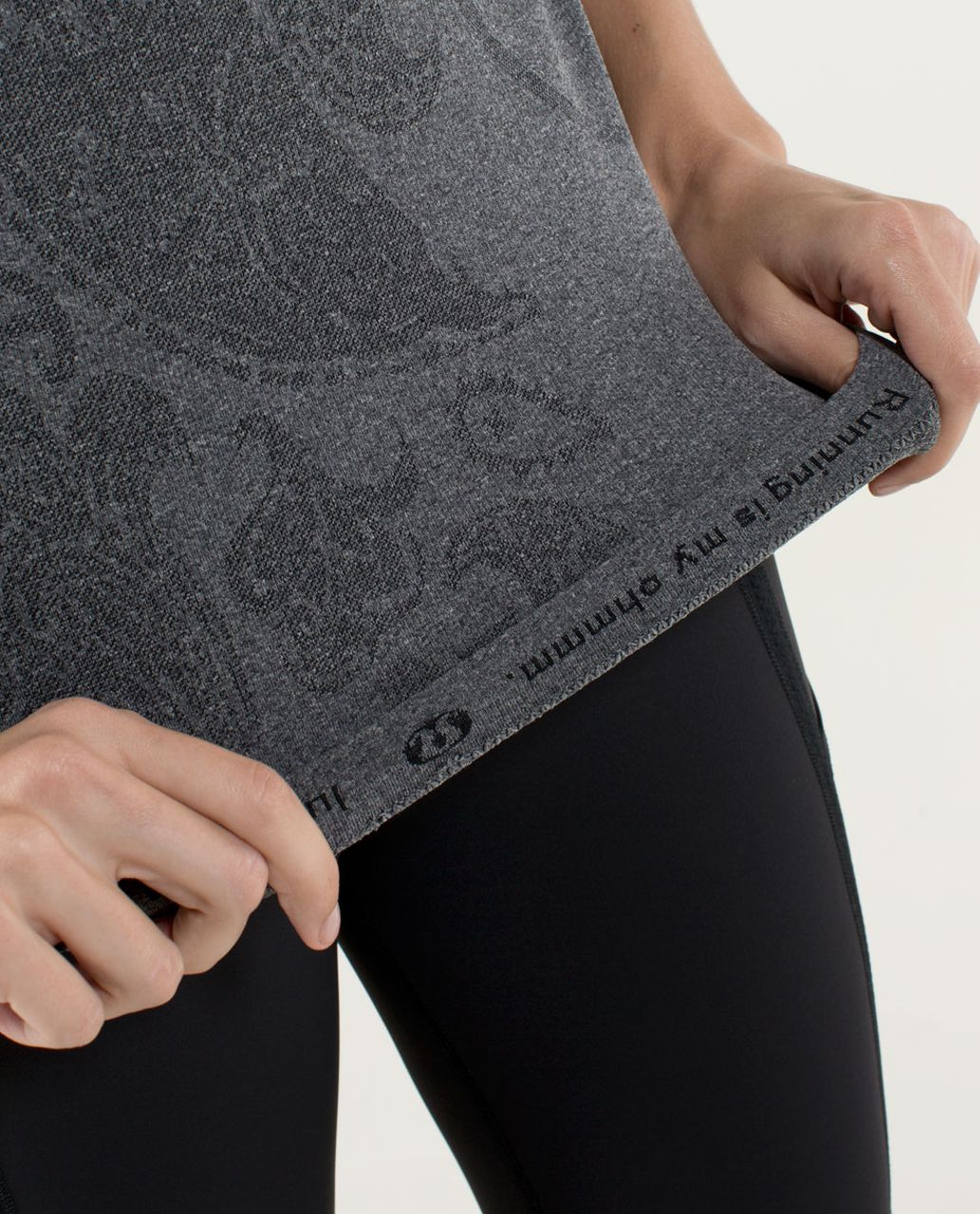 Lululemon Run:  Swiftly Tech Short Sleeve *Paisley - Heathered Black