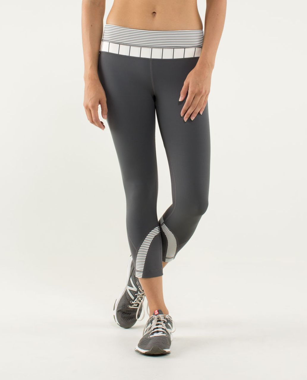 Lululemon Run:  Inspire Crop II - Soot Light / Hyper Stripe Angel Wing / Slalom Stripe Angel Wing