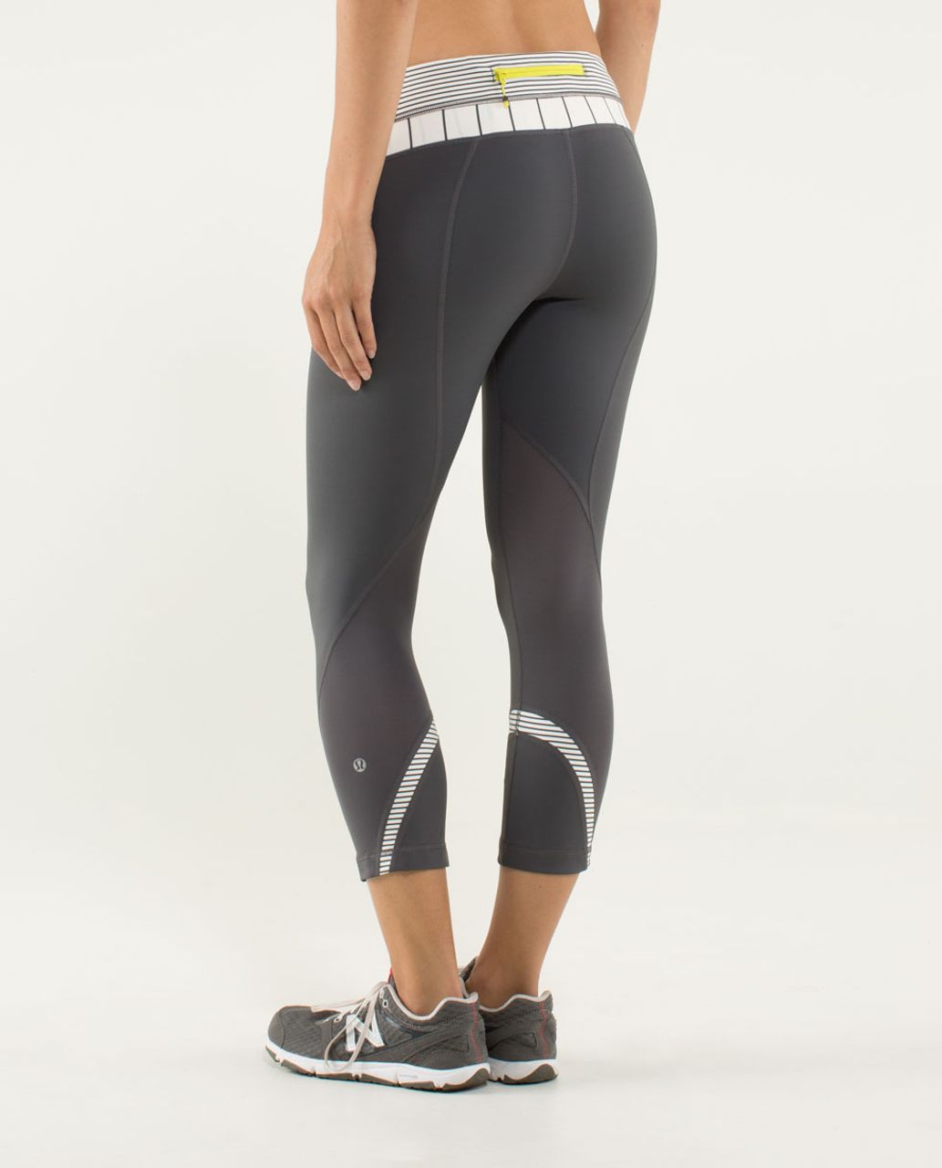 Lululemon Run:  Inspire Crop II - Soot Light / Hyper Stripe Angel Wing / Slalom Stripe Angel Wing