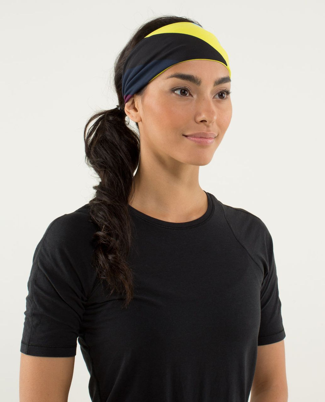 Lululemon Bang Buster Headband *Reversible - Pow Stripe Split Pea / Split Pea