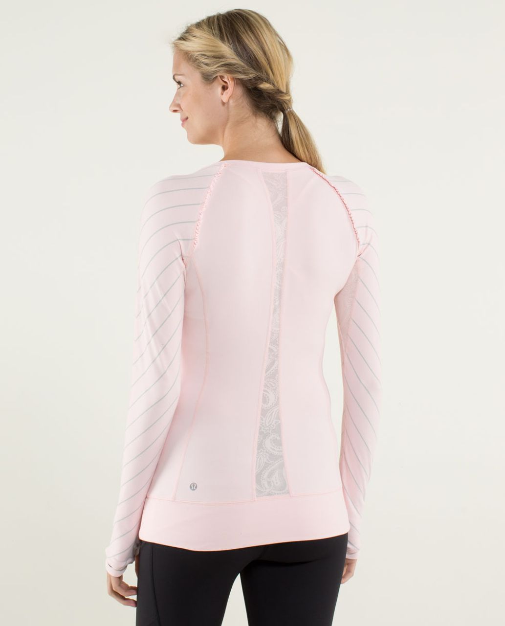 Lululemon Full Tilt Long Sleeve - Pretty Pink / Slalom Stripe Pretty Pink