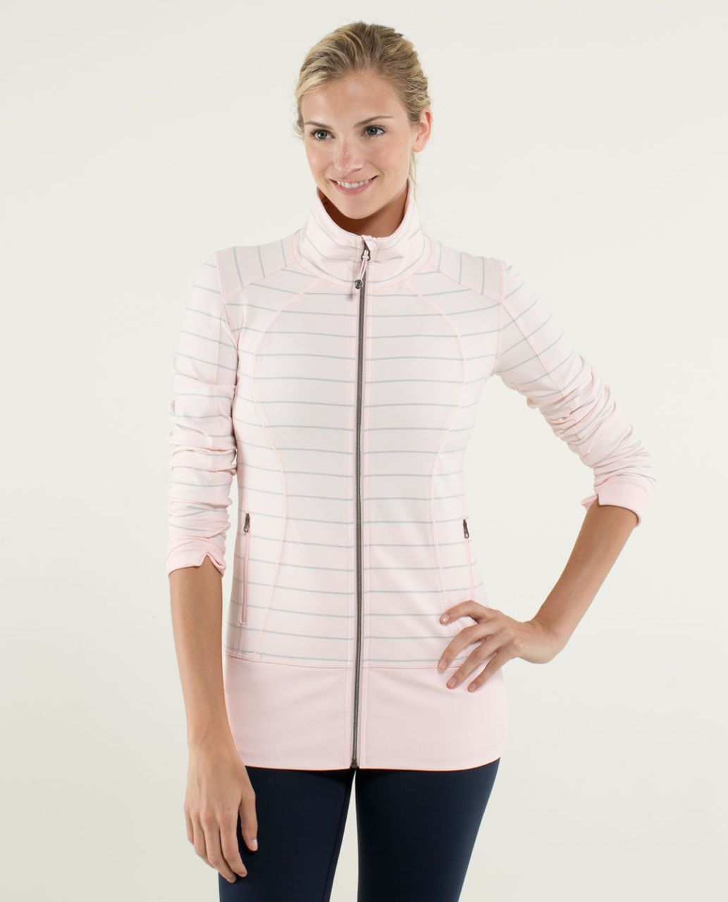 Lululemon Nice Asana Jacket - Slalom Stripe Pretty Pink / Pretty Pink