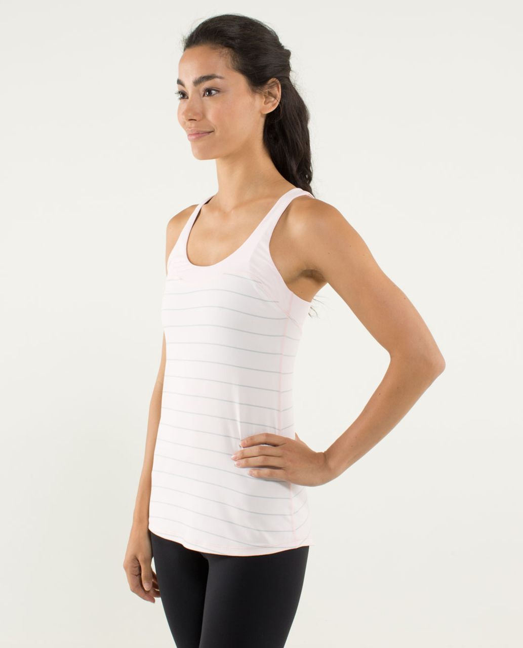 Lululemon Run:  First Base Tank - Slalom Stripe Pretty Pink / Pretty Pink