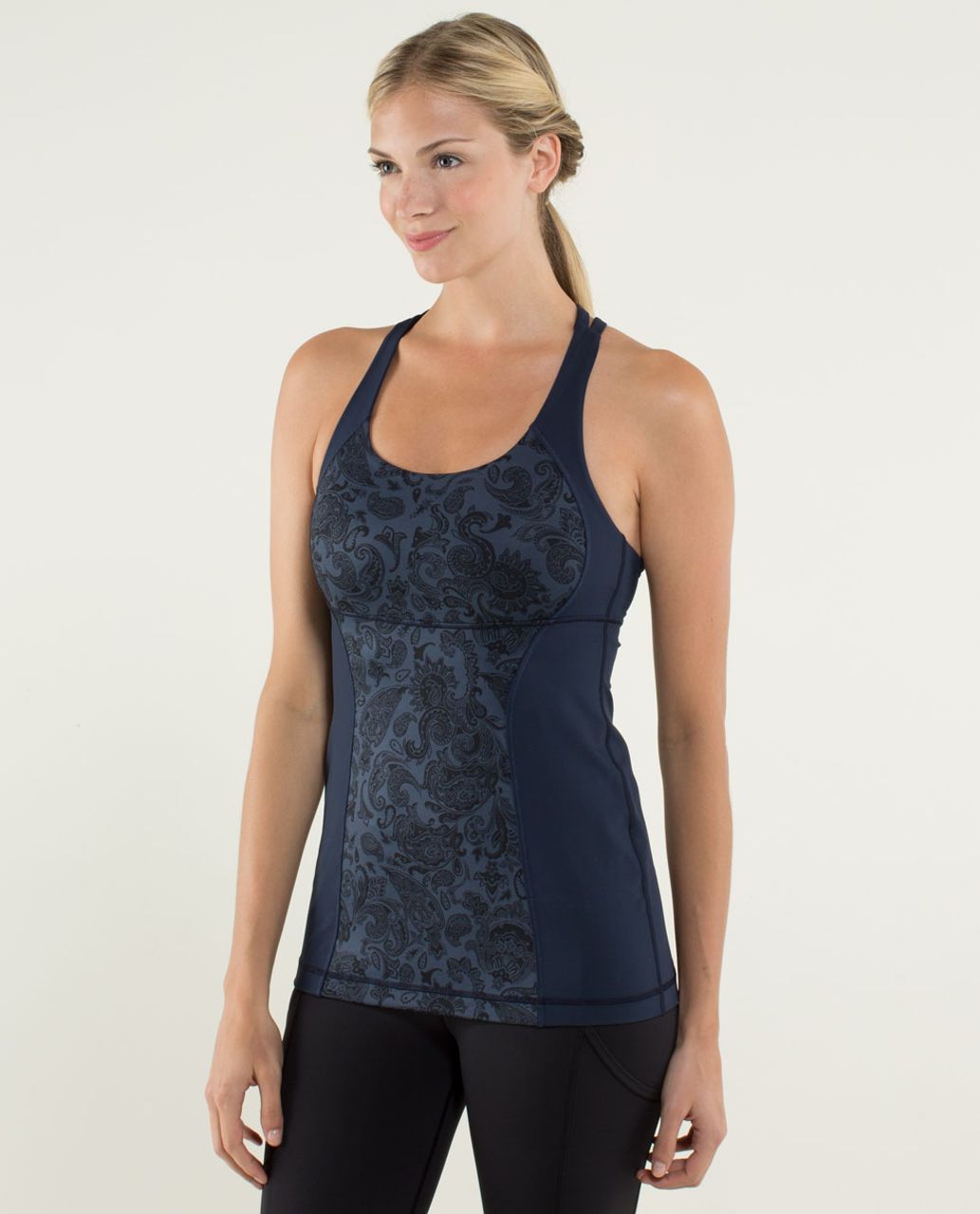 LULULEMON ENERGY TANK PAISLEY CORNFLOWER BLUE 8/M LONG