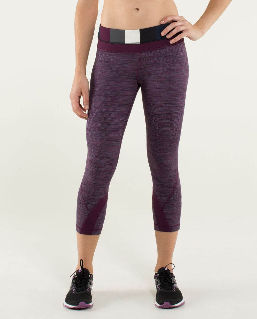 Lululemon Run:  Inspire Crop II - Wee Are From Space September Plum / Pow Stripe Angel Wing / Plum