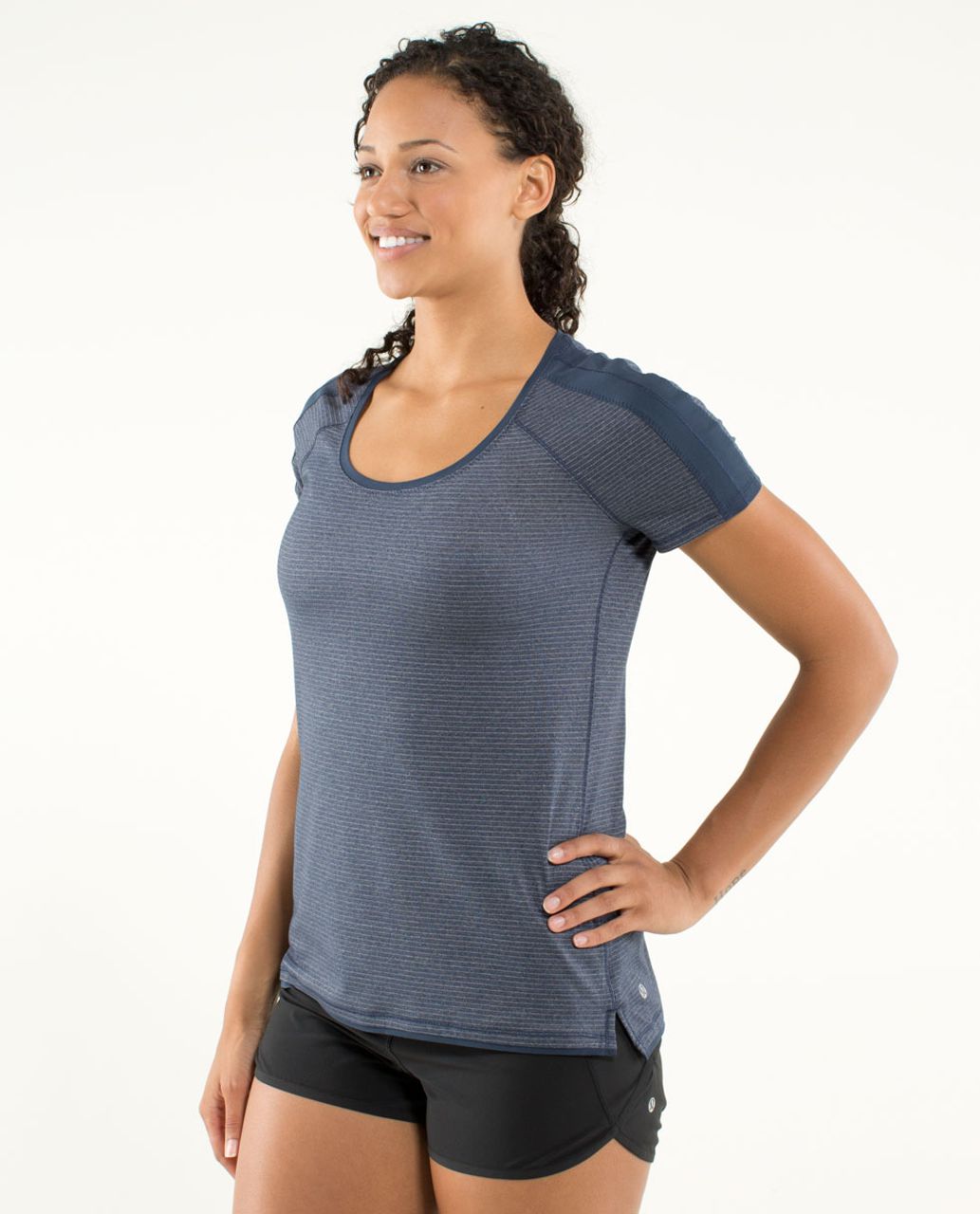 Lululemon Race Me Short Sleeve - Heathered Inkwell / Inkwell