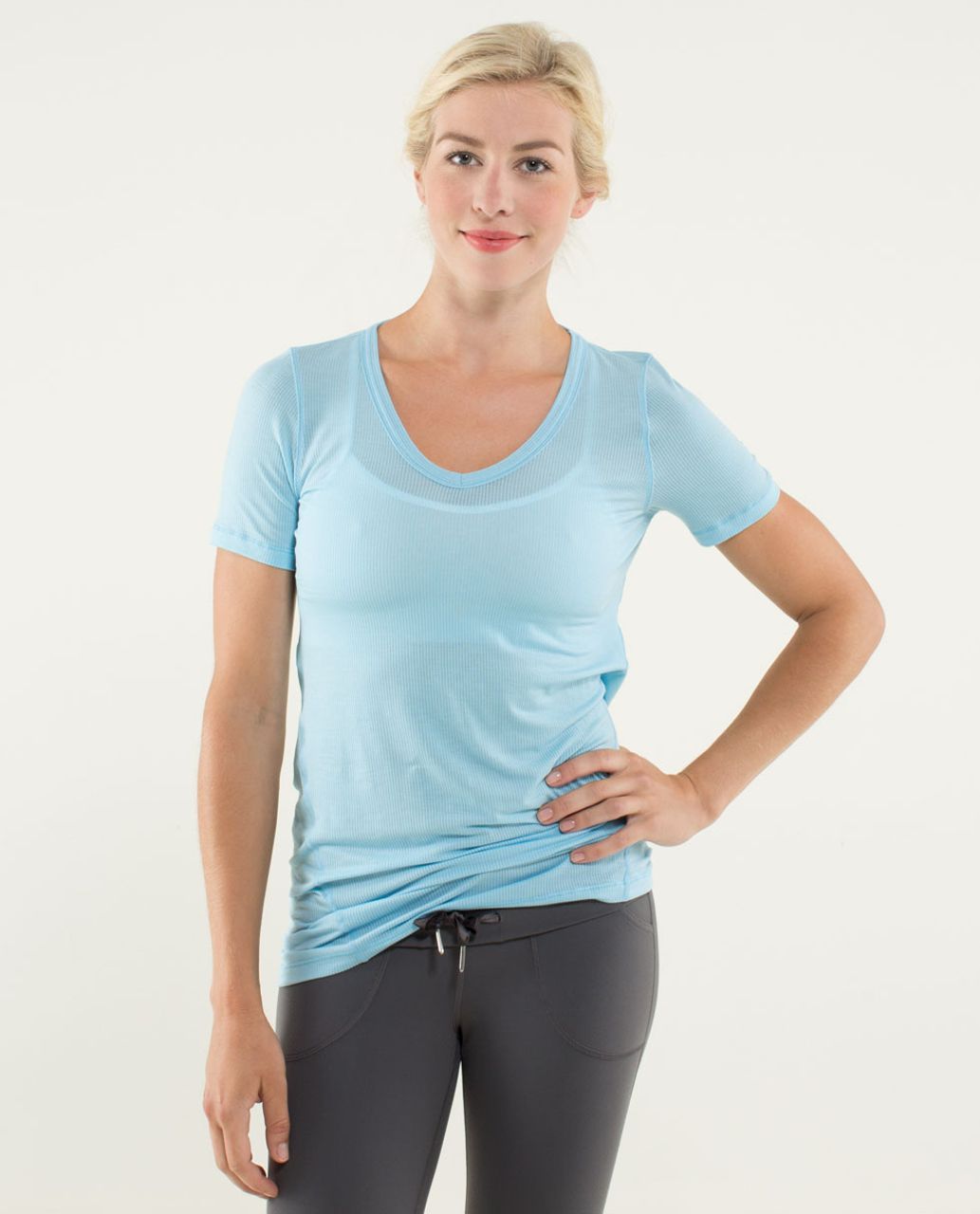 Lululemon Karmady Short Sleeve - Tonka Stripe Burnout Blue Moon