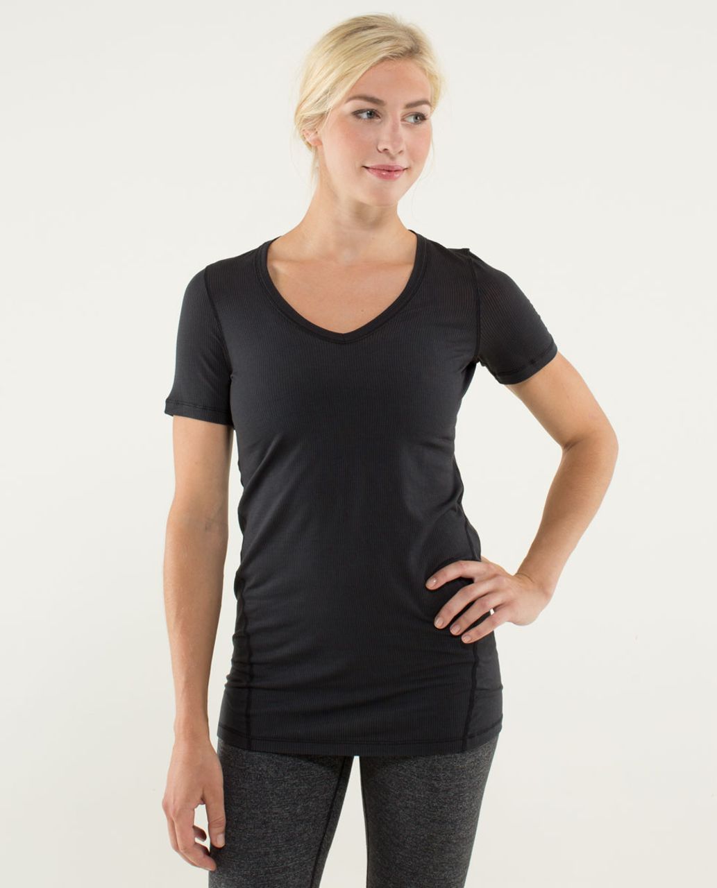 Lululemon Karmady Short Sleeve - Tonka Stripe Burnout Black