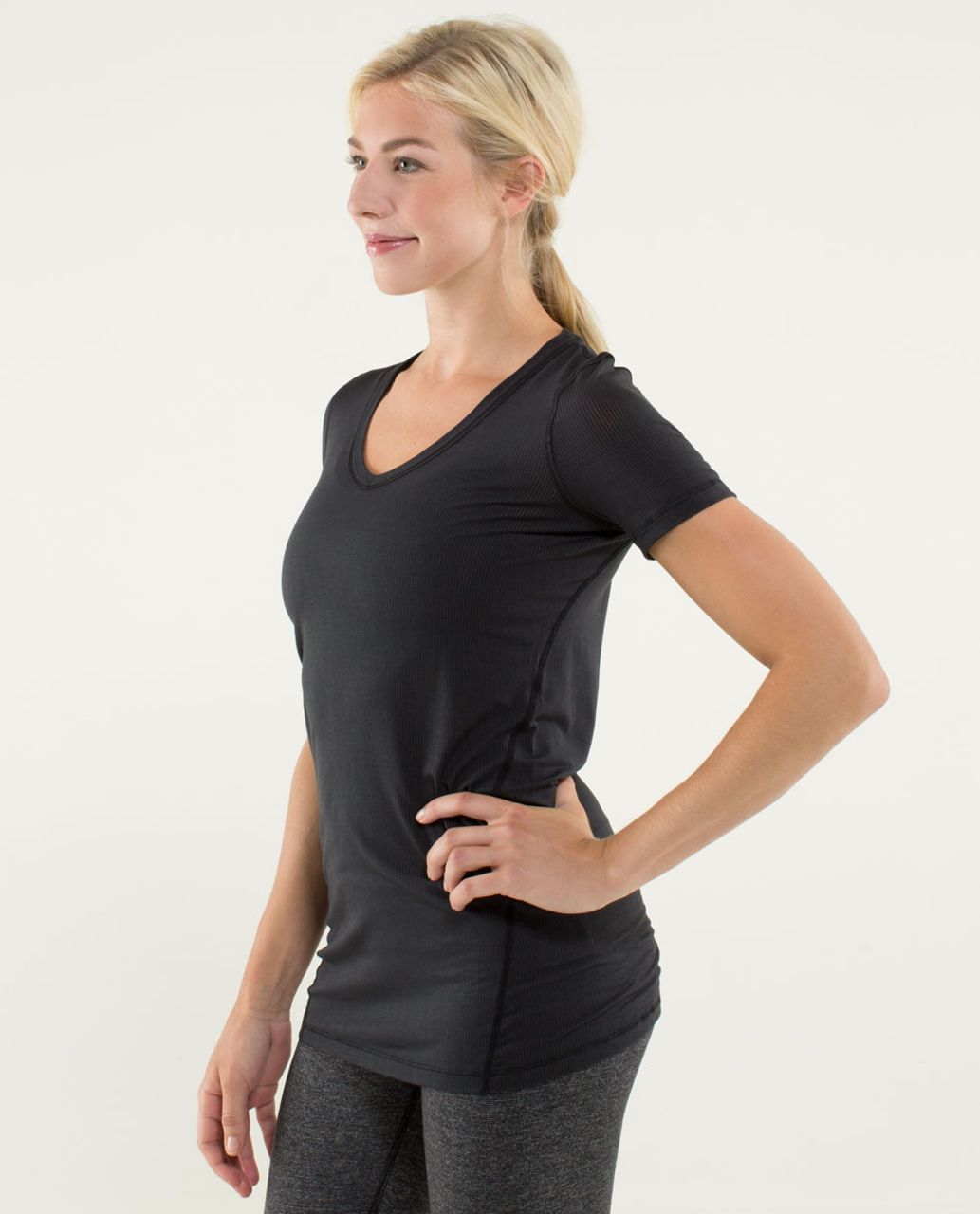 Lululemon Karmady Short Sleeve - Tonka Stripe Burnout Black