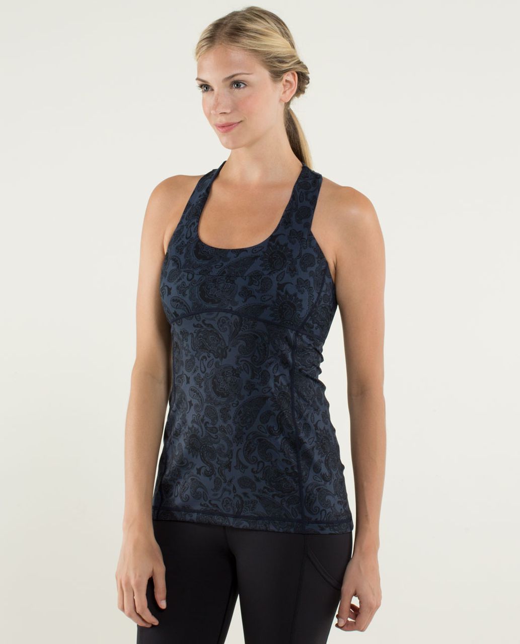 Lululemon Scoop Neck Tank *Luon Light - Paisley Inkwell / Inkwell