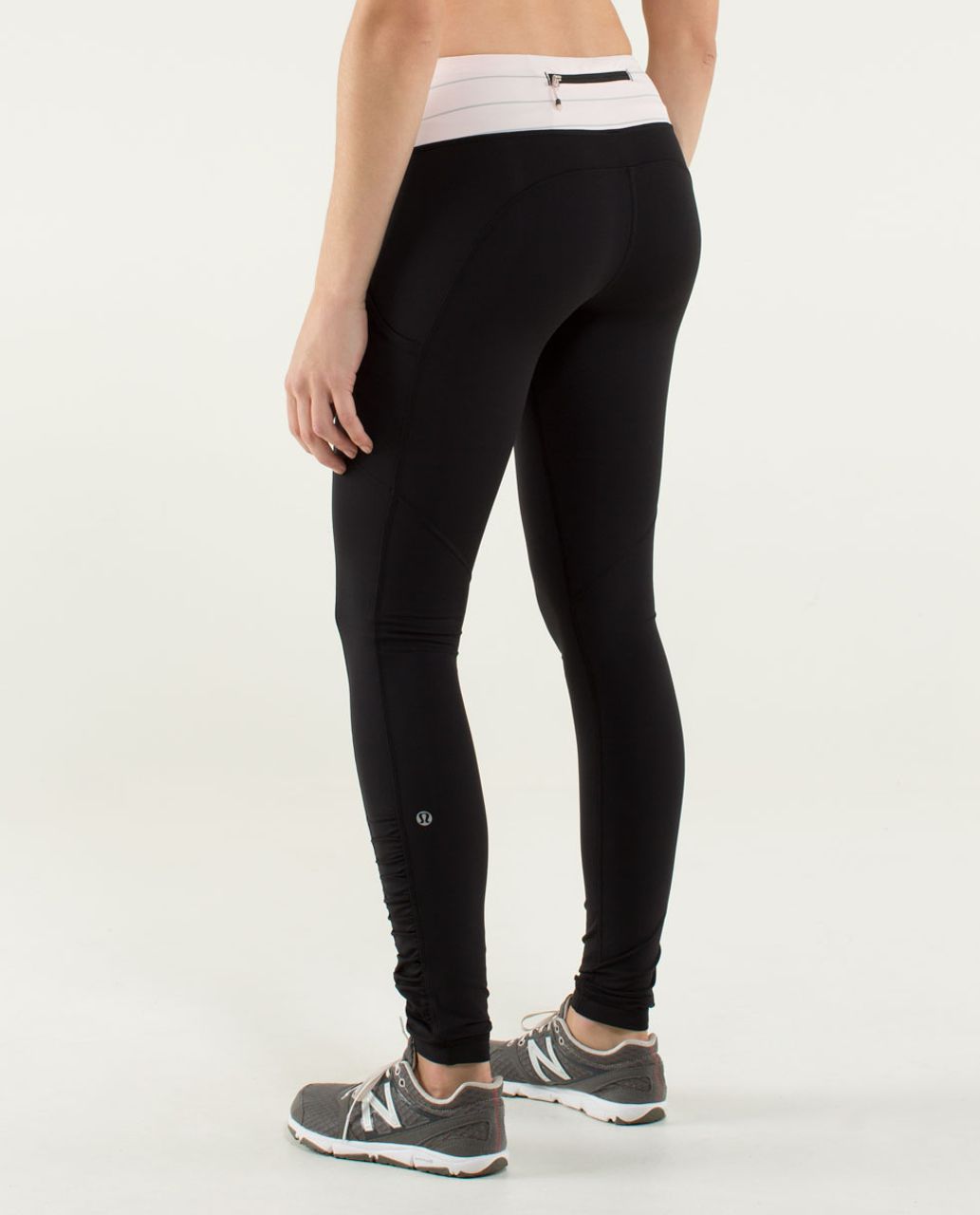 LULULEMON Speed Tight Black Leggings Ruched Ankle Side 4 Women Stretch Pant