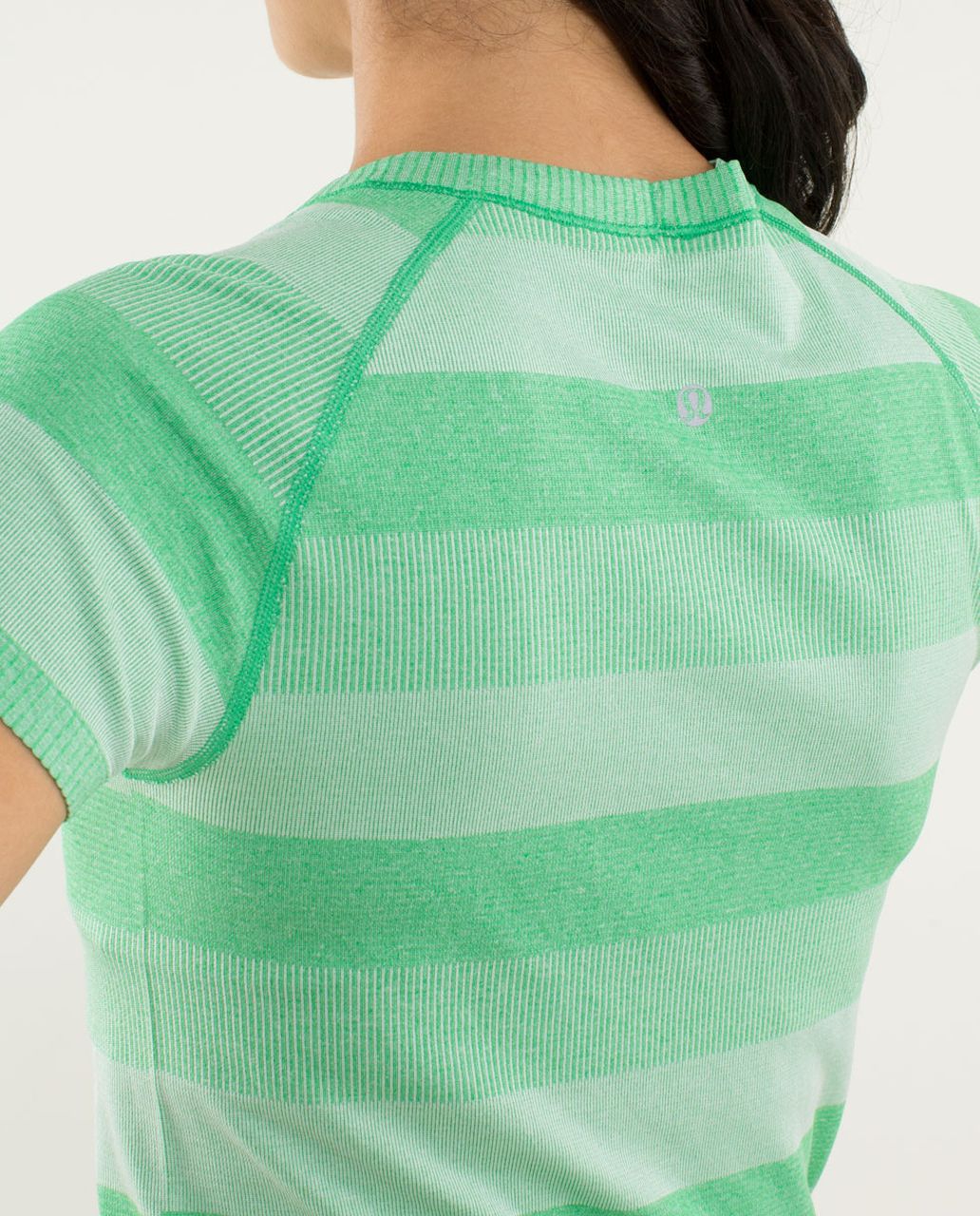 Lululemon Run:  Swiftly Tech Short Sleeve - Heathered Green Bean