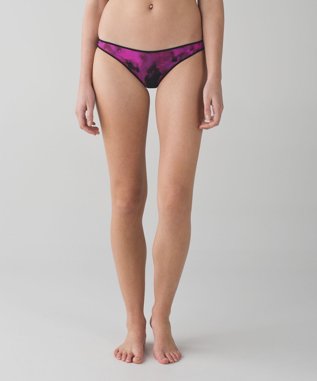 Lululemon Water: Surf To Sand Bikini Bottom - Black / Blooming Pixie Raspberry Black