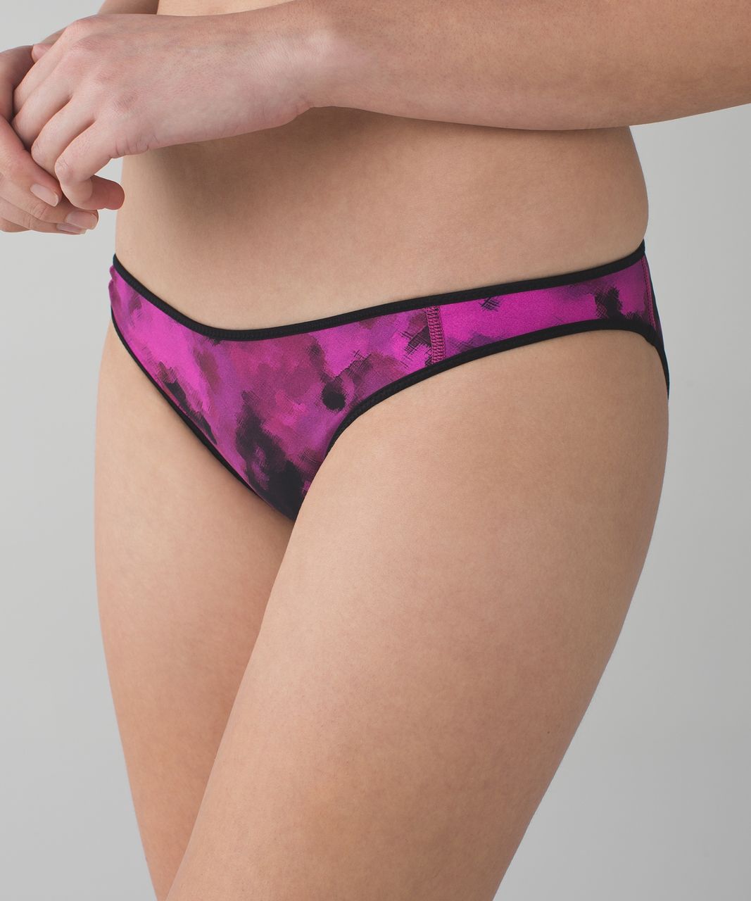 Lululemon Water: Surf To Sand Bikini Bottom - Black / Blooming Pixie Raspberry Black