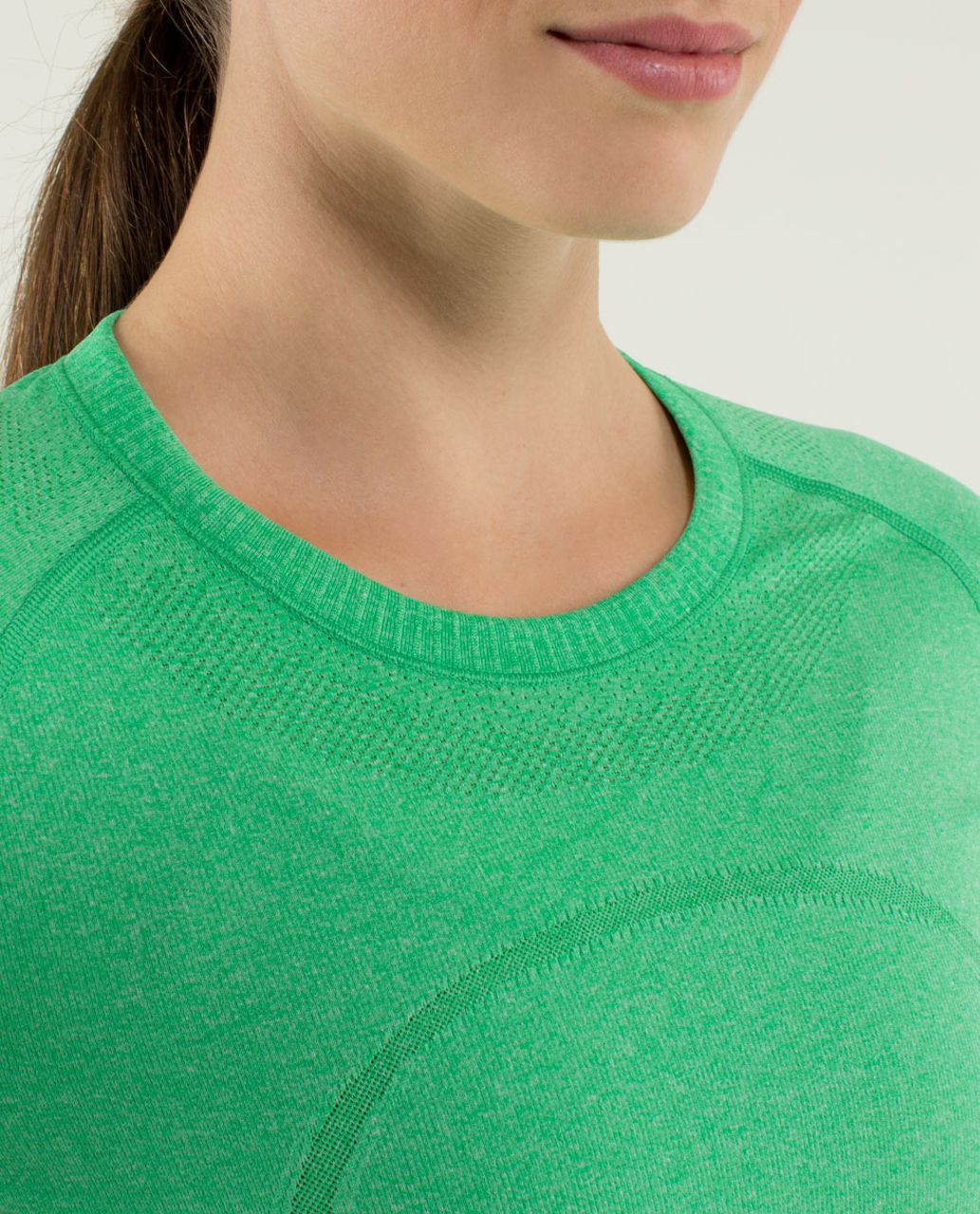 Lululemon Run:  Swiftly Tech Long Sleeve - Heathered Green Bean