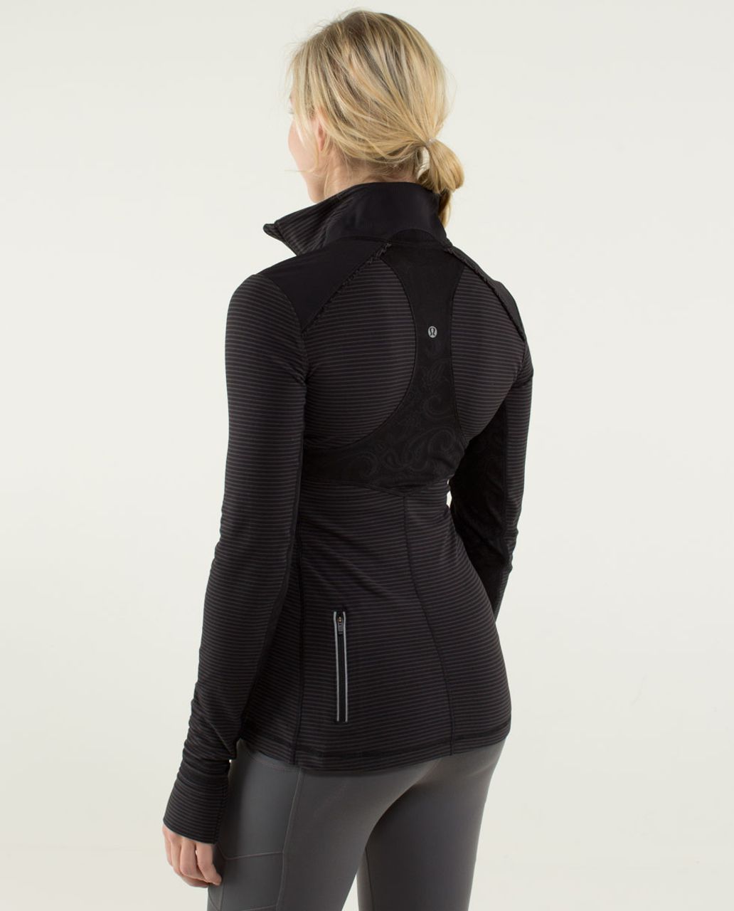 Lululemon Star Runner Pullover - Hyper Stripe Black / Black