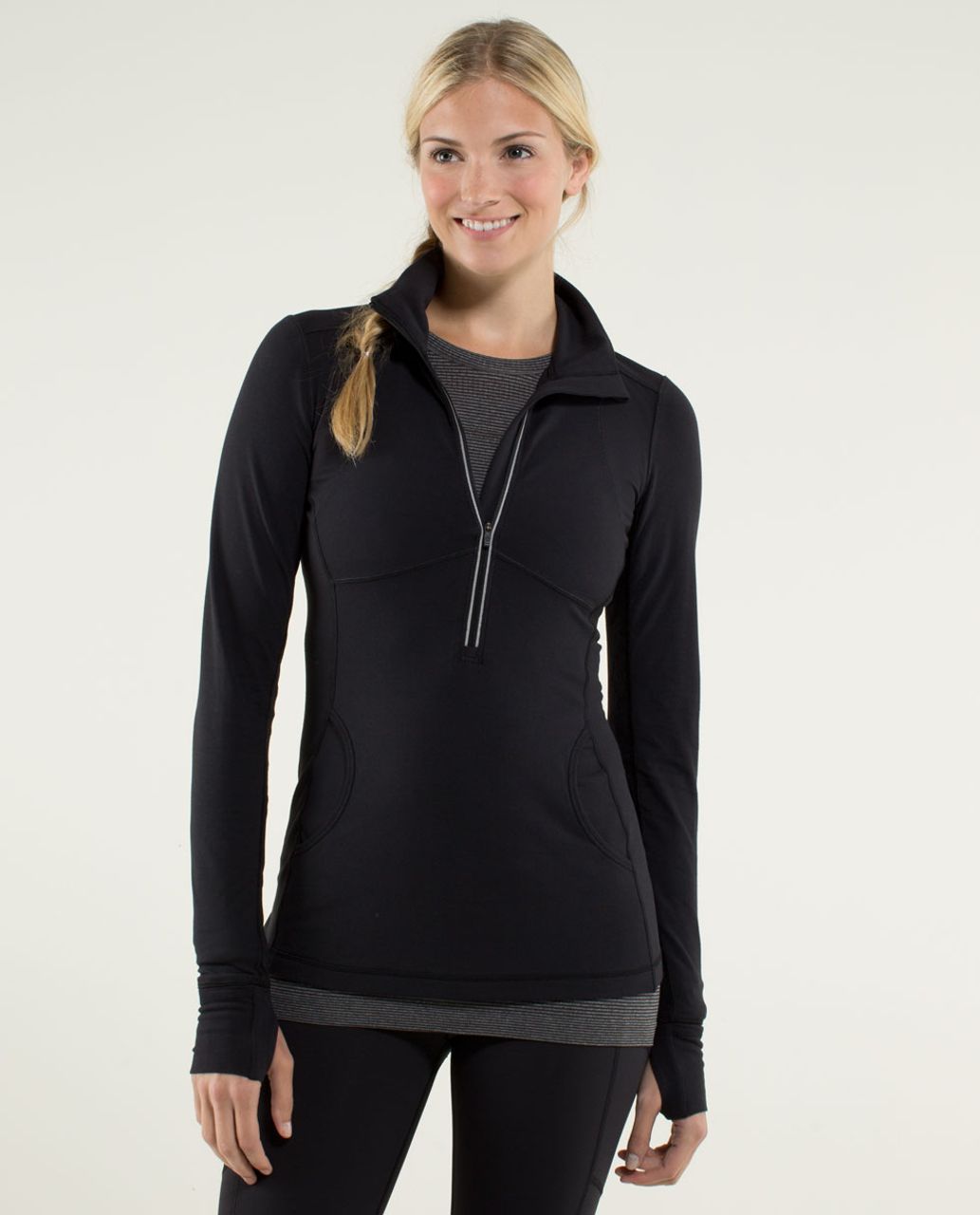 Lululemon 4 Think Fast Pullover Black Heather Jacket Base Runner