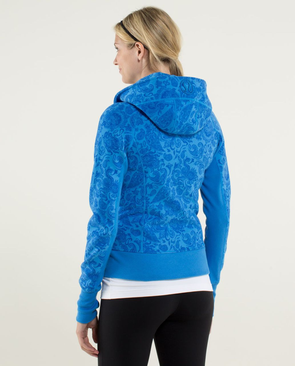 Lululemon Scuba hoodie turquoise and black knitted sleeves - 6 – PoppinTags