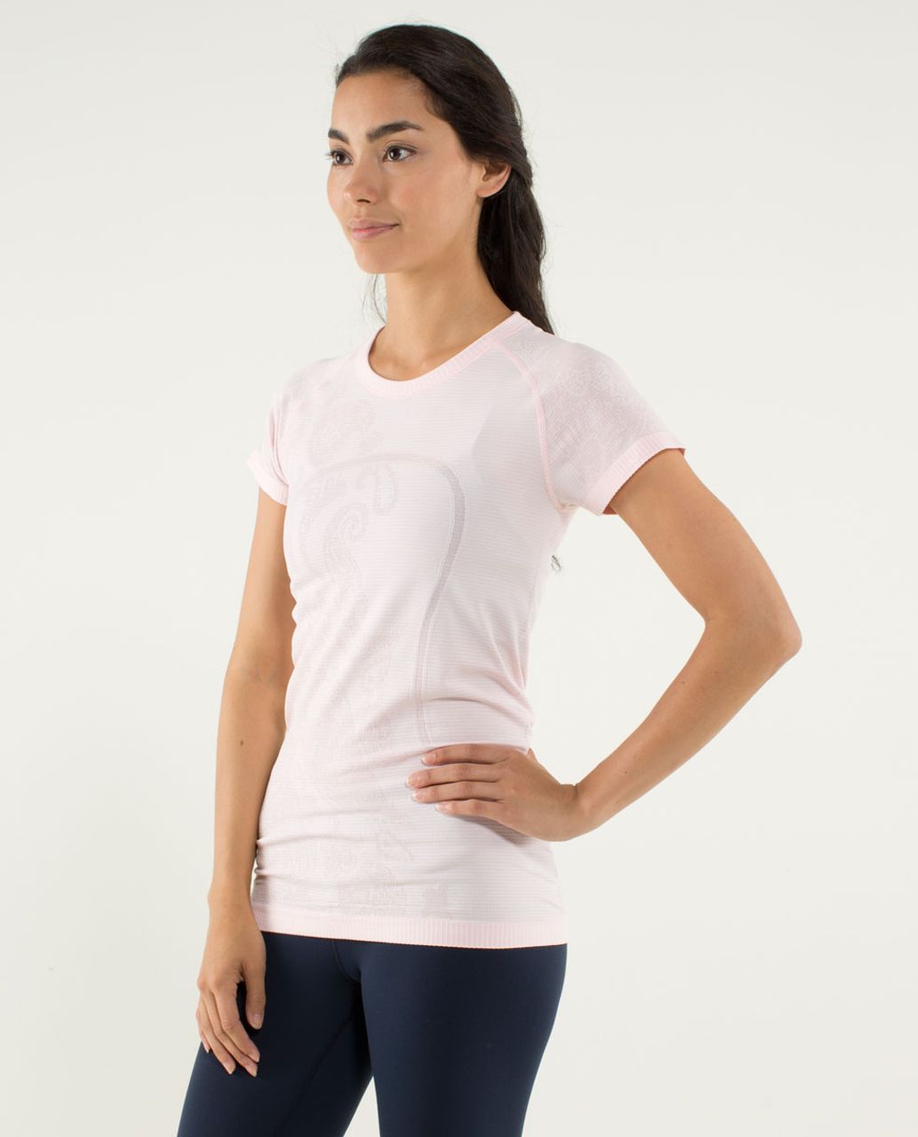 Lululemon Run:  Swiftly Tech Short Sleeve *Paisley - Heathered Pretty Pink