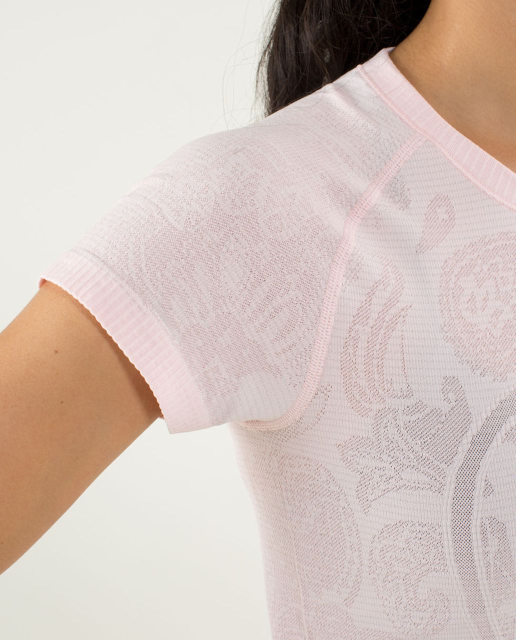 Lululemon Run:  Swiftly Tech Short Sleeve *Paisley - Heathered Pretty Pink