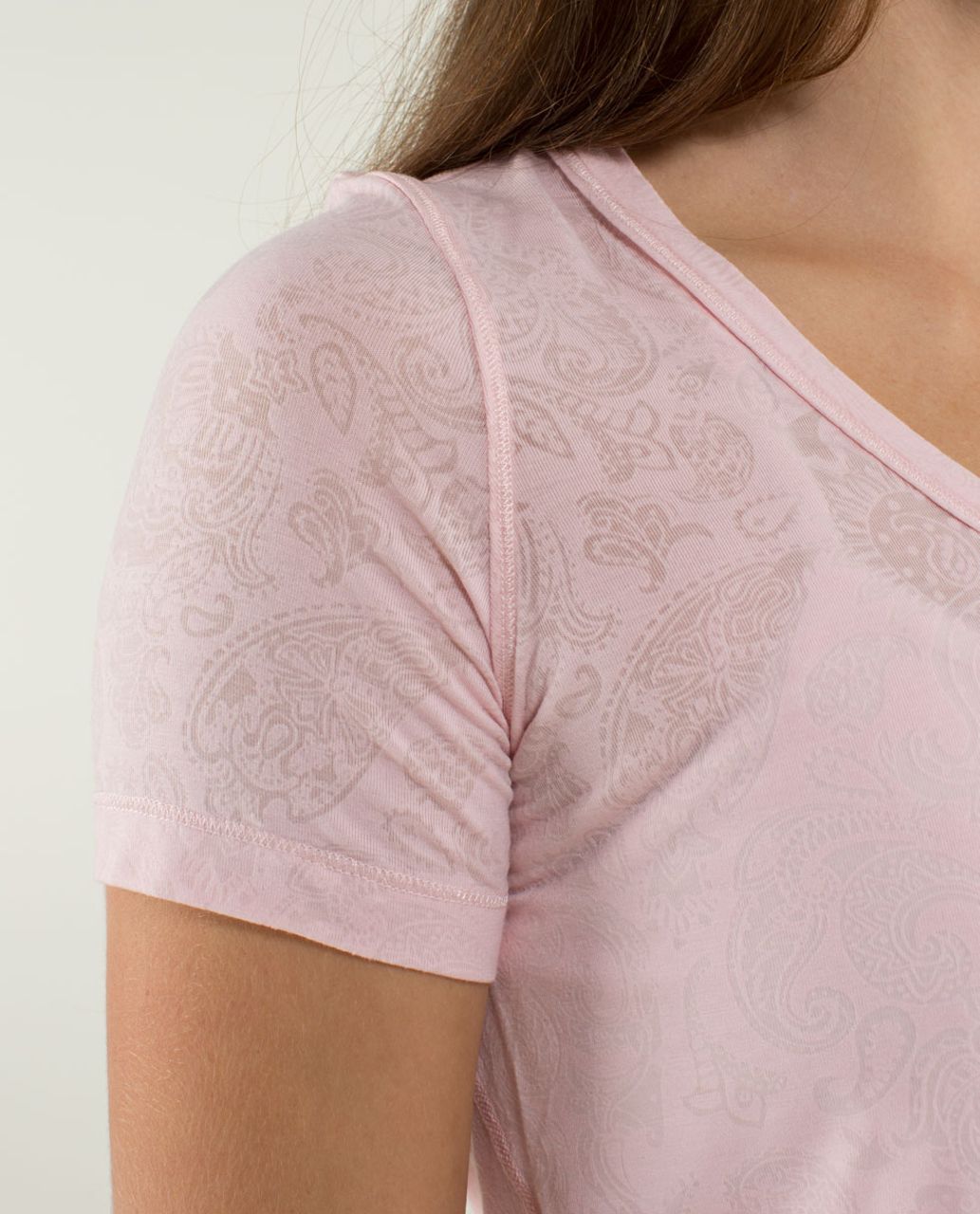 Lululemon Karmady Short Sleeve - Paisley Burnout Pretty Pink