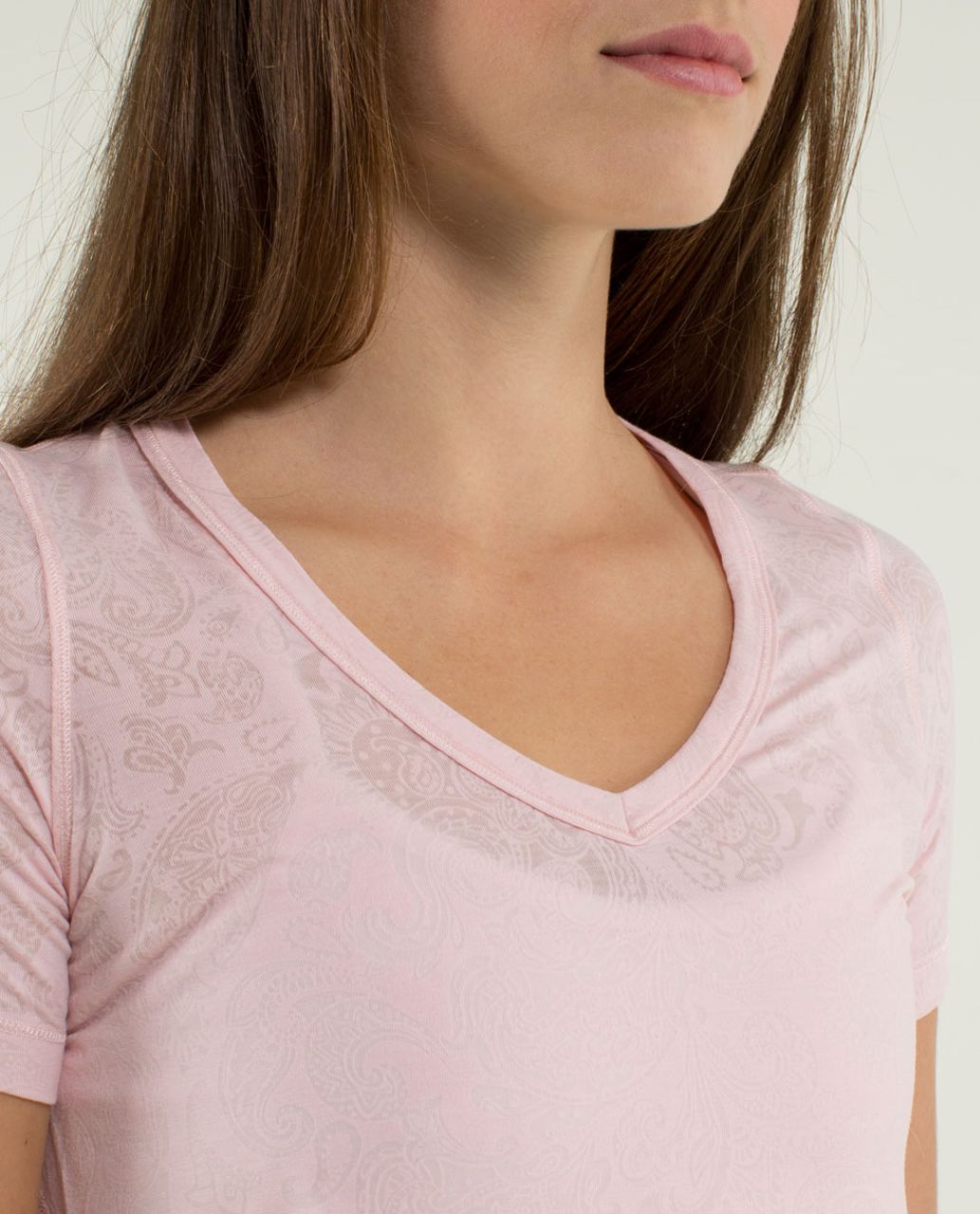 Lululemon Karmady Short Sleeve - Paisley Burnout Pretty Pink