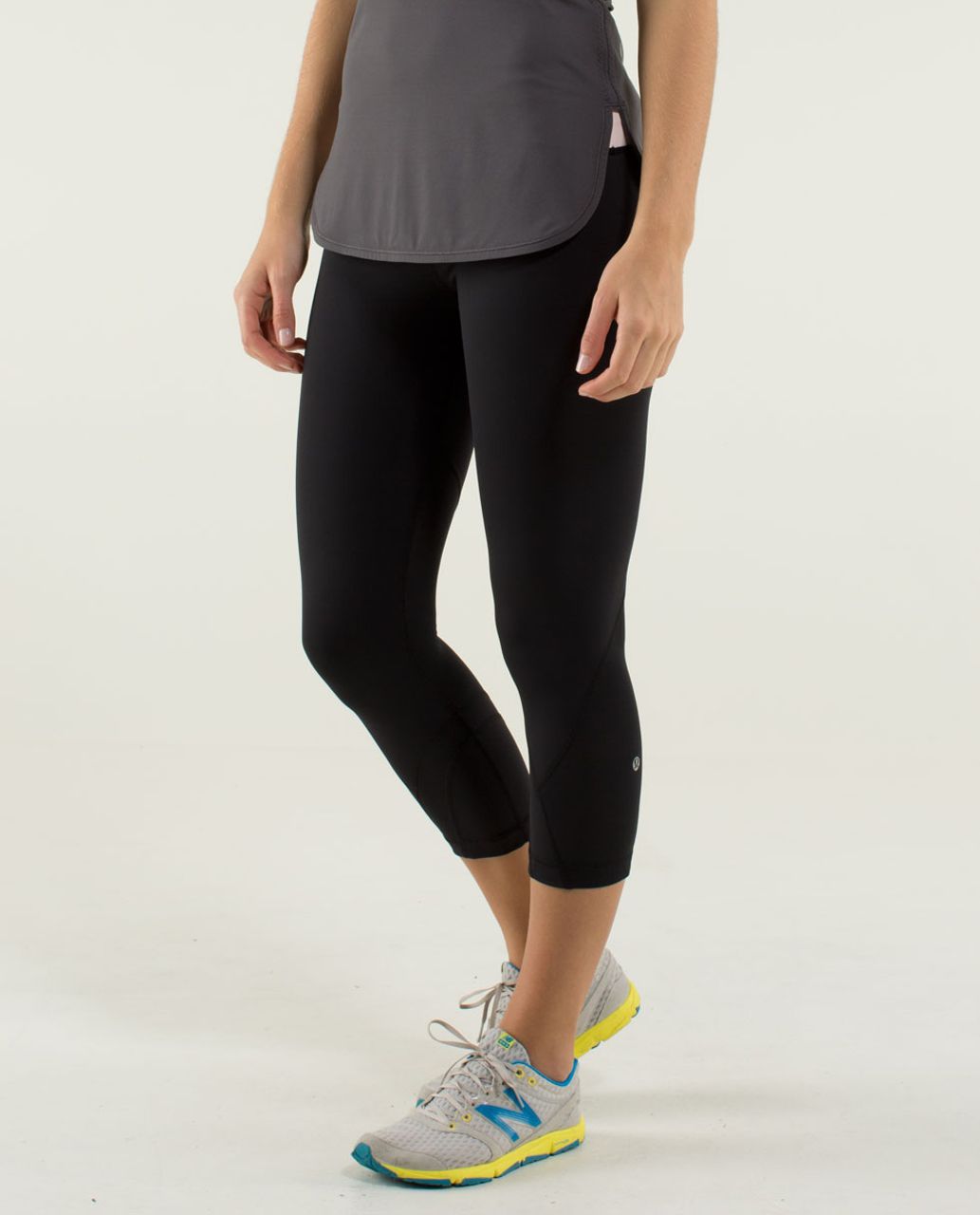 Lululemon Wunder Under Crop III - Heathered Herringbone Heathered Black  Black / Fall 15 Quilt 1 - lulu fanatics