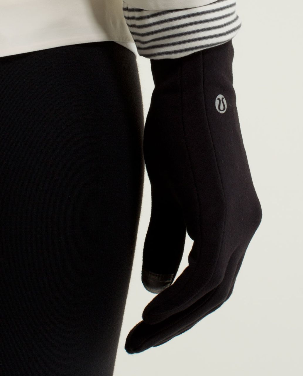 Lululemon Run With Me Gloves - Mini Hyper Stripe Black / Black