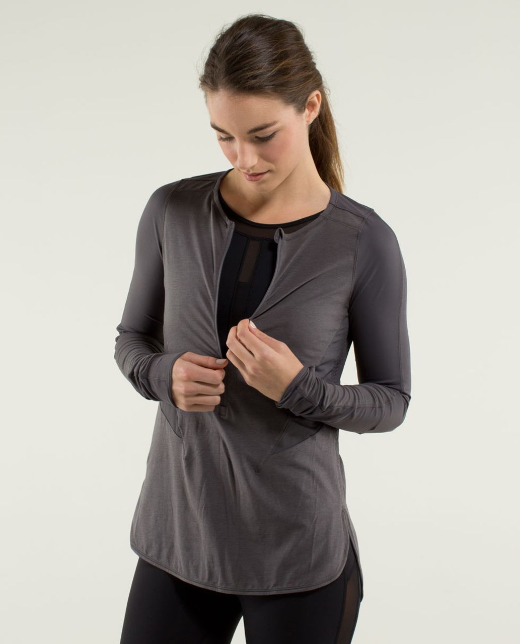 Lululemon Ride Inside Long Sleeve - Soot Light