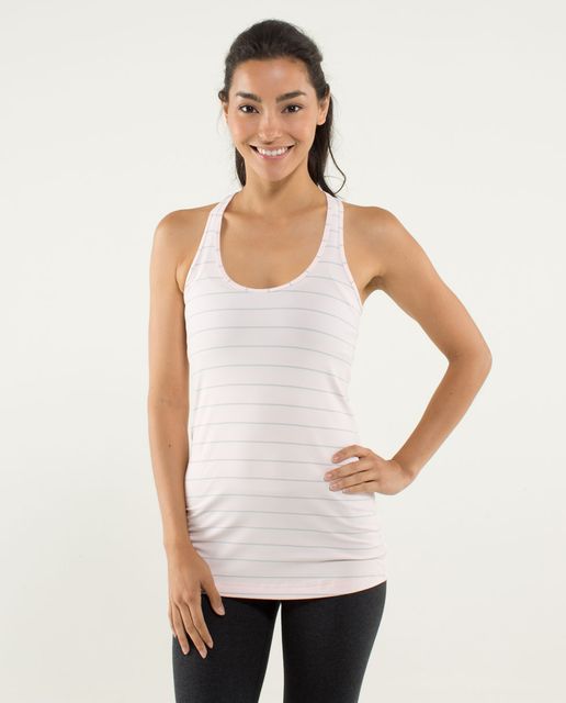 Lululemon Cool Racerback - Static Mist White Black - lulu fanatics