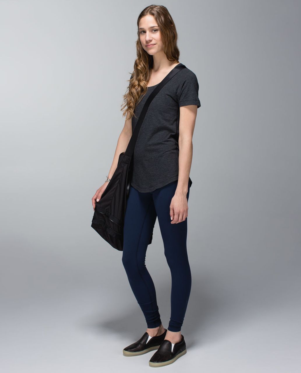 Lululemon Dhyana Short Sleeve - Heathered Black