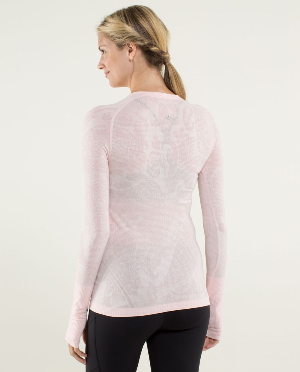 Lululemon Run:  Swiftly Tech Long Sleeve *Paisley - Heathered Pretty Pink