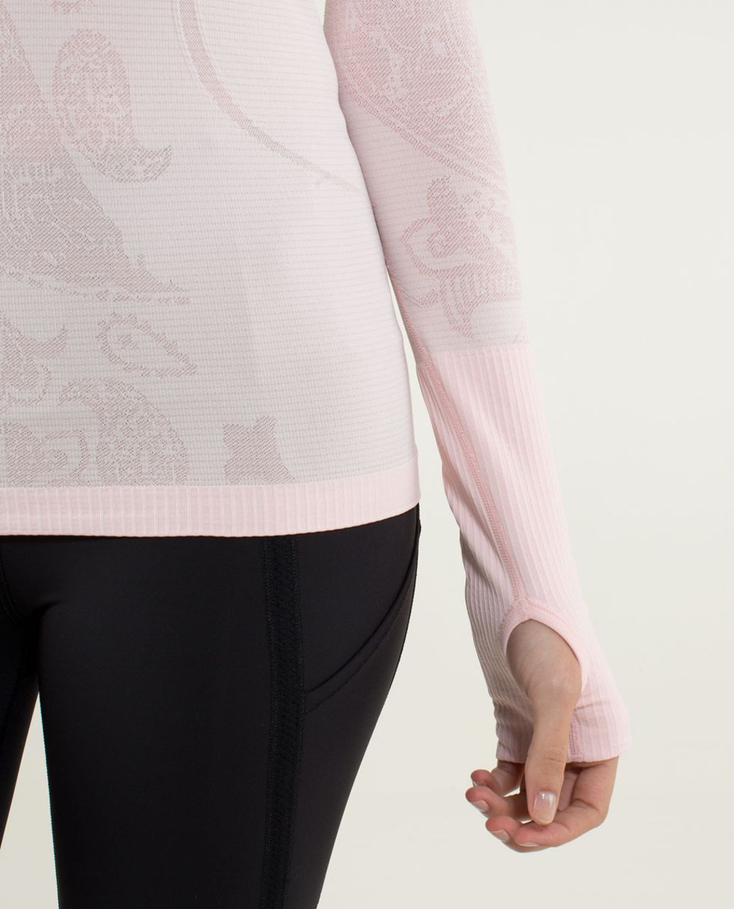 Lululemon Run:  Swiftly Tech Long Sleeve *Paisley - Heathered Pretty Pink