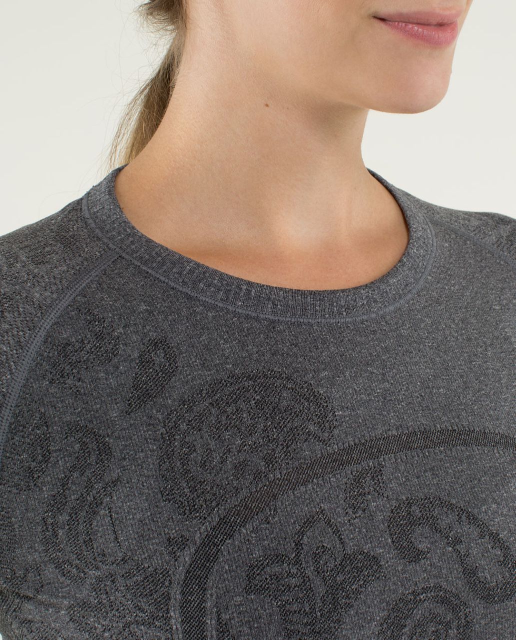 Lululemon Run:  Swiftly Tech Long Sleeve *Paisley - Heathered Black