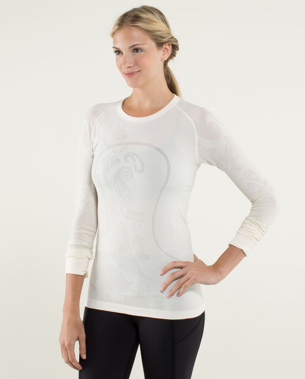 Lululemon Run: Swiftly Tech Long Sleeve *Paisley - Heathered Angel Wing -  lulu fanatics