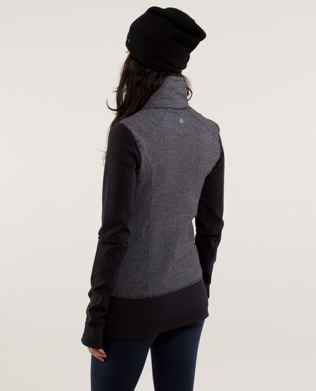 Lululemon Nice Asana Jacket *Herringbone - Heathered Slate / Black / Black