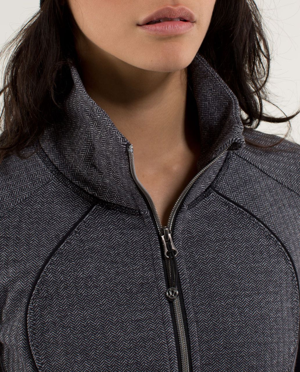 Lululemon Nice Asana Jacket *Herringbone - Heathered Slate / Black / Black