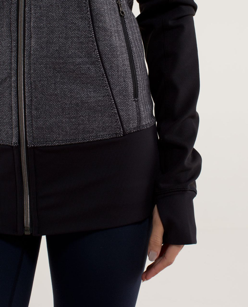 Lululemon Nice Asana Jacket *Herringbone - Heathered Slate / Black / Black