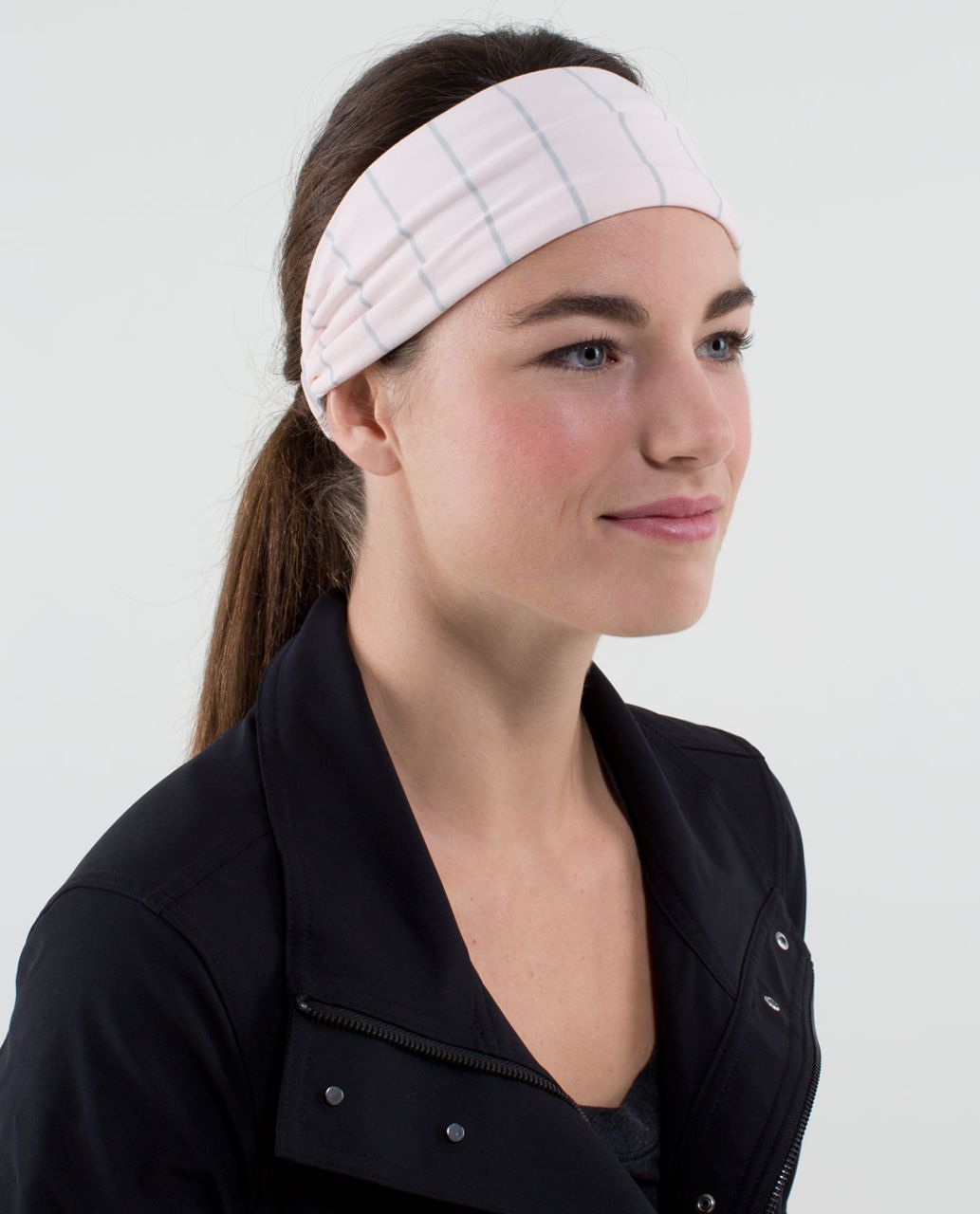 Lululemon Bang Buster Headband *Reversible - Slalom Stripe Pretty Pink / Pretty Pink