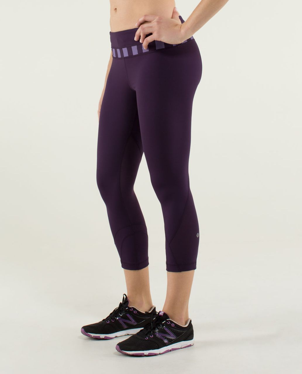 Lululemon Run:  Inspire Crop II - Deep Zinfandel / Micro Macro Stripe Deep Zinfandel