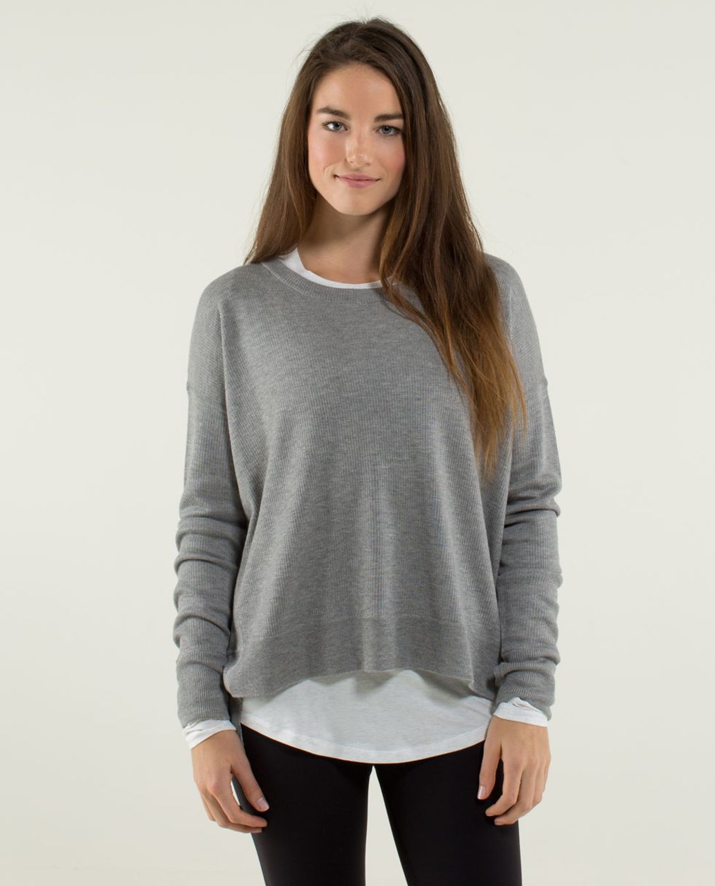 Lululemon Pure Balance Sweater - Heathered Medium Grey / Heathered Medium Grey / White