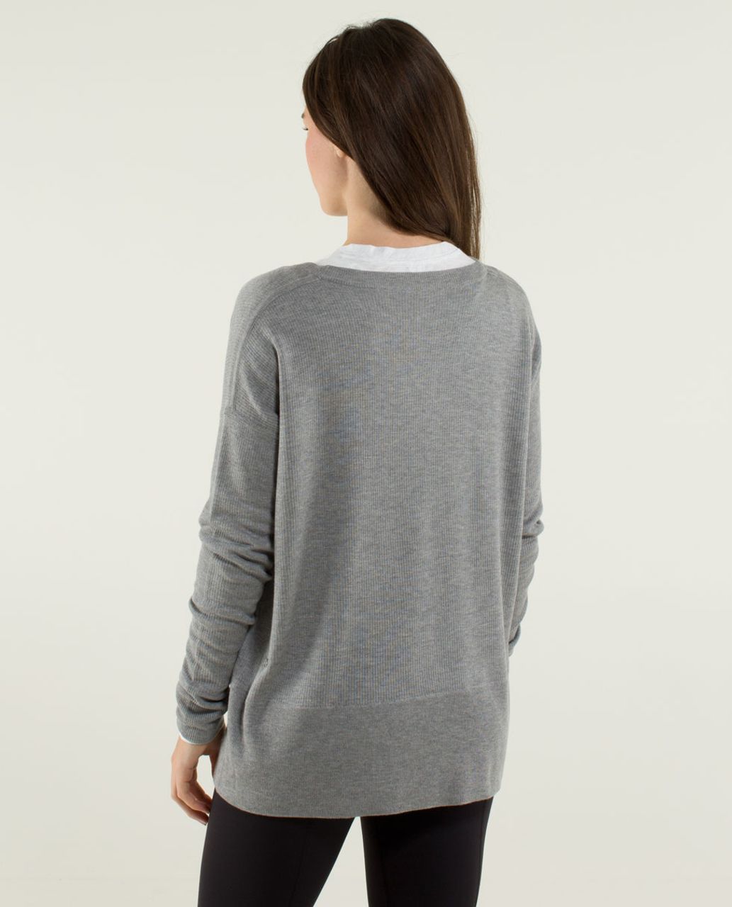 Lululemon Pure Balance Sweater - Heathered Medium Grey / Heathered Medium Grey / White