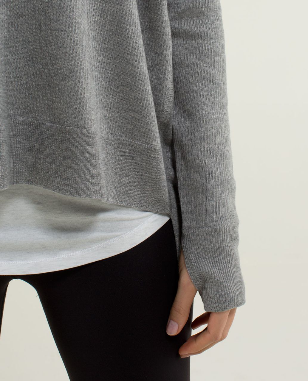 Lululemon Pure Balance Sweater - Heathered Medium Grey / Heathered Medium Grey / White