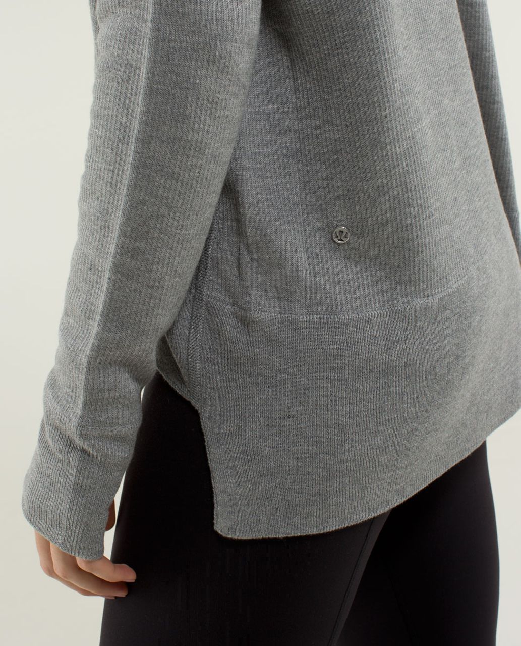 Lululemon Pure Balance Sweater - Heathered Medium Grey / Heathered Medium Grey / White