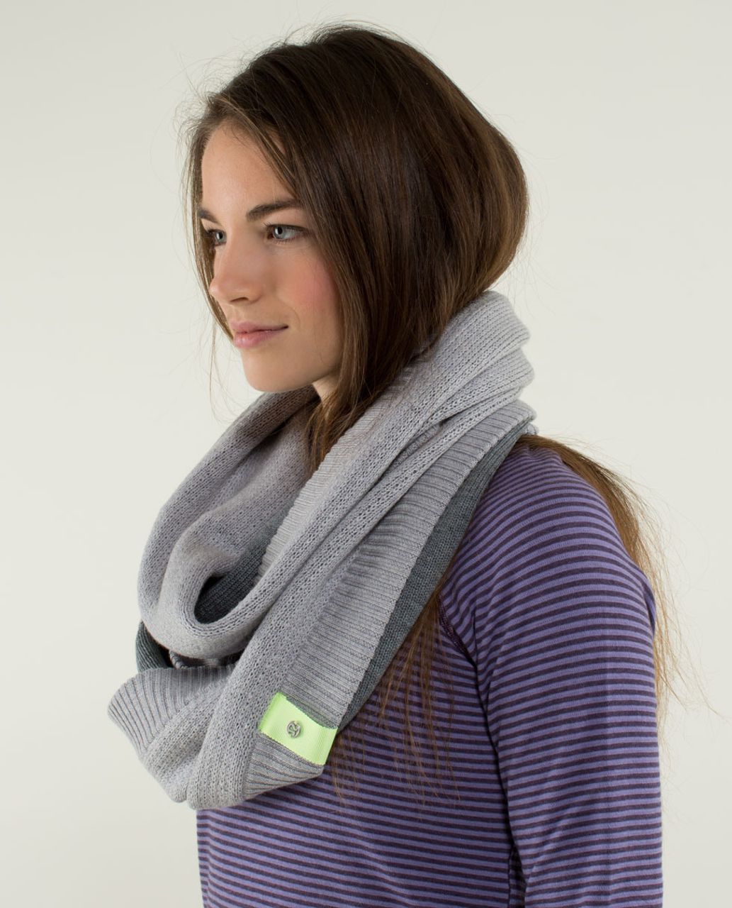 Lululemon Knit Happens Scarf - Heathered Light Grey / Heathered Medium Grey  - lulu fanatics