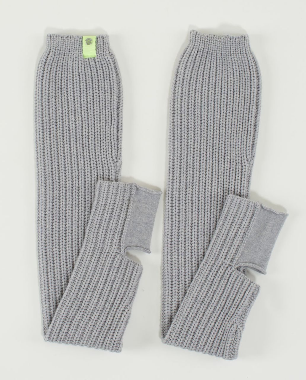 Cable-knit heathered legwarmers, Lemon